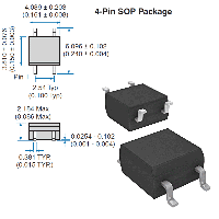 Фотография Реле   1,4V твердотельное CPC1150N 0,12A 350V (Контактный набор: 1 размык., 2+2 ноги)