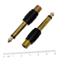Фотография Переход Штекер Аудио 6,35мм моно <-> Гнездо RCA пластик  2-230G