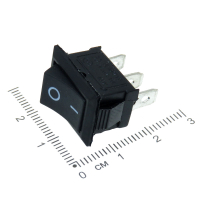 Фотография Переключатель клав. 18х12мм MRS 102 (3 ноги), 35-0078, U=250V, I=6A, ON - ON