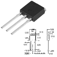 Фотография IRFU320    I-PAK (TO-251),   N-канал+Диод, Vds(Vce)=400V, Id(Ic)=3,1A, Vgs(tr)=3V, Pd=42W