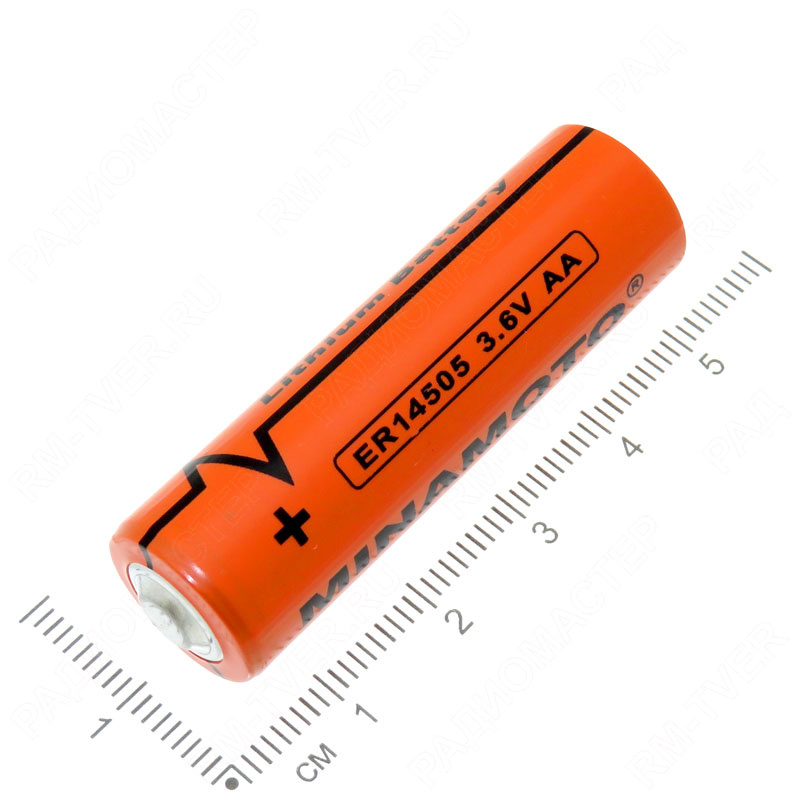 картинка Элемент питания 14505 (ER) AA 3,6V Lithium MINAMOTO для газовых котлов, кассовых аппаратов и т.д. от магазина "РадиоМастер"