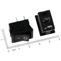 Фотография Переключатель клав. 18х12мм MRS 101 (2 ноги) 35-0233, U=250V, I=10A, ON - OFF