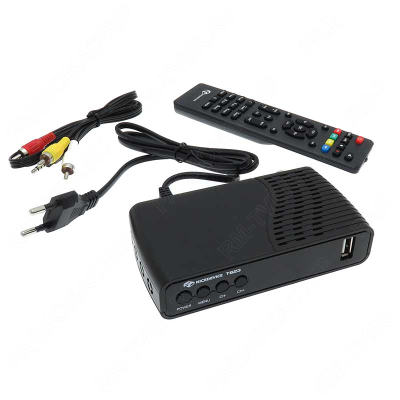 картинка Телеприставка NICEDEVICE T623 DVB-T2 HDMI, USB, дисплей, встроенный БП от магазина "РадиоМастер"