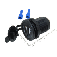 Фотография АЗУ врезное 2хUSB 4200mA/h (USB1: DC 5.0V=2.1A USB2: DC 5.0V=2/1A), с подсветкой светодиод, SKU-A6