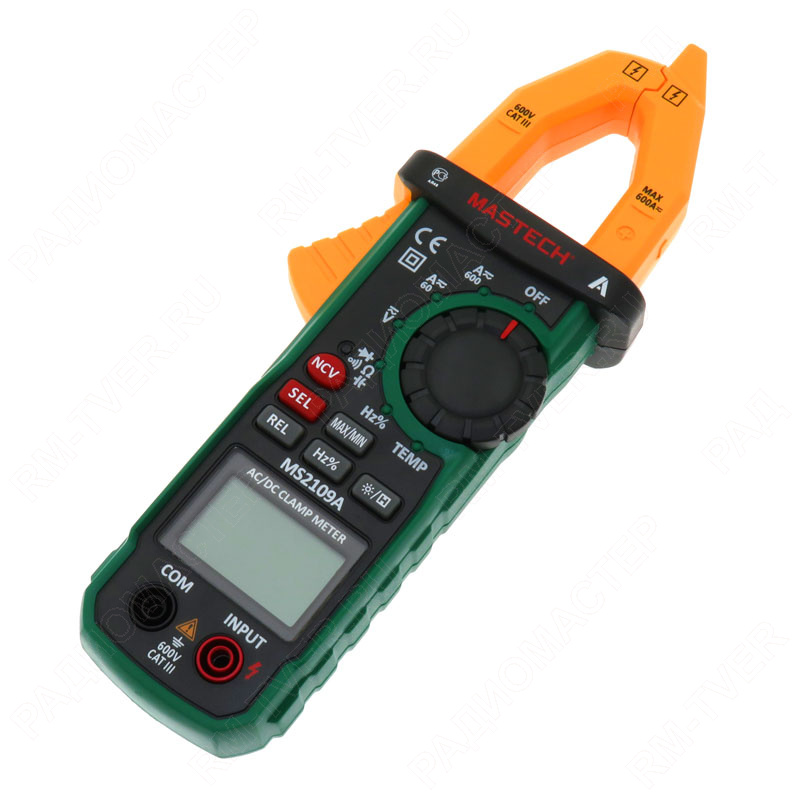 картинка Клещи токоизм. Mastech MS2109A  V, A, ~A, Ом, Hz, Diode tes от магазина "РадиоМастер"
