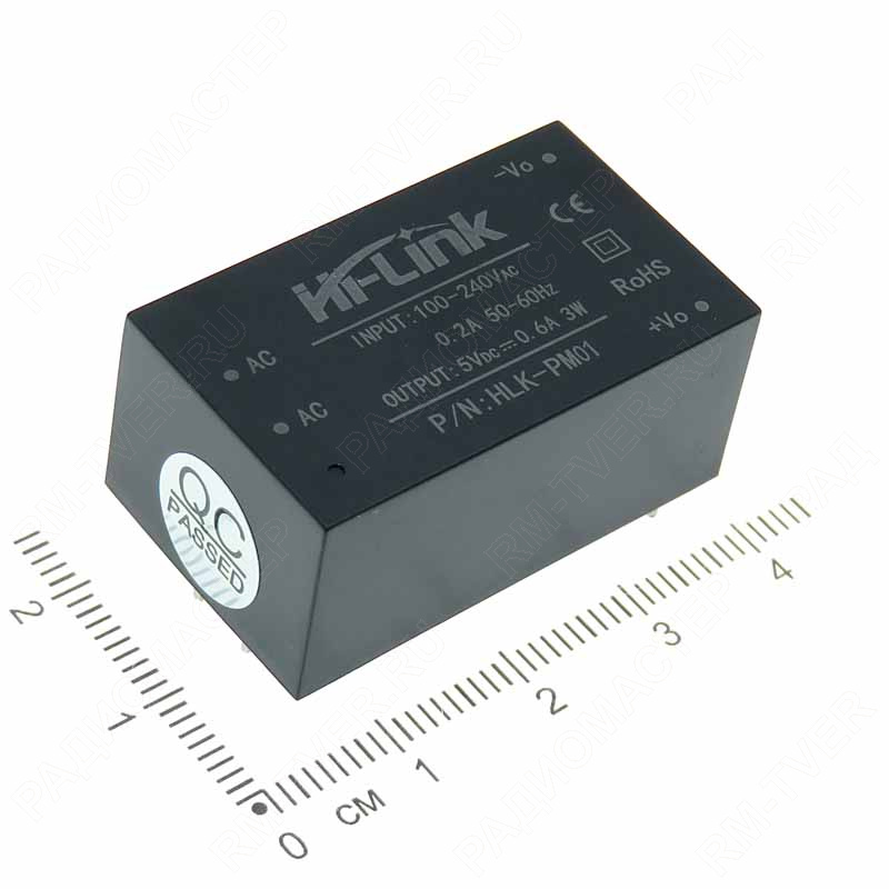 картинка БПС для РЭА Hi-link HLK-PM01 5V, 0.6А, 3W от магазина "РадиоМастер"