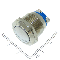 Фотография Кнопка Диам.=19мм (2 ноги) PBS-28B антивандал. (выпуклая) 36-0145, ON без фиксации - OFF (на замыкан