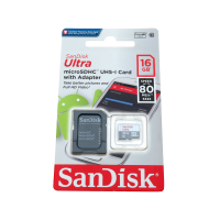 Фотография Карта памяти Micro SDHC 16Гб + адаптер SD SanDisk Ultra, класс 10