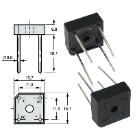 Фотография KBPC810 (BR810)    KBPC-1 (BR-3),   Мост, Vrrm(Vz)=1 000V, If(Izm)=8A, Vf=1,1V